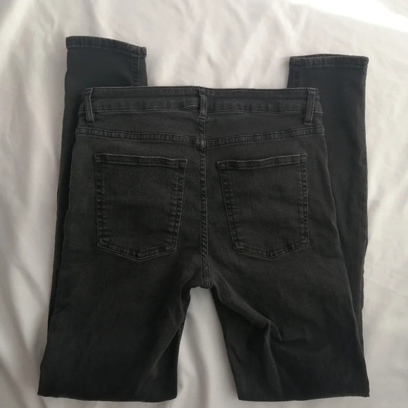Acne Studios Skin 5 Skinny Jeans in "Used Black" Ankle Crop 26 (2) - Picture 8 of 16